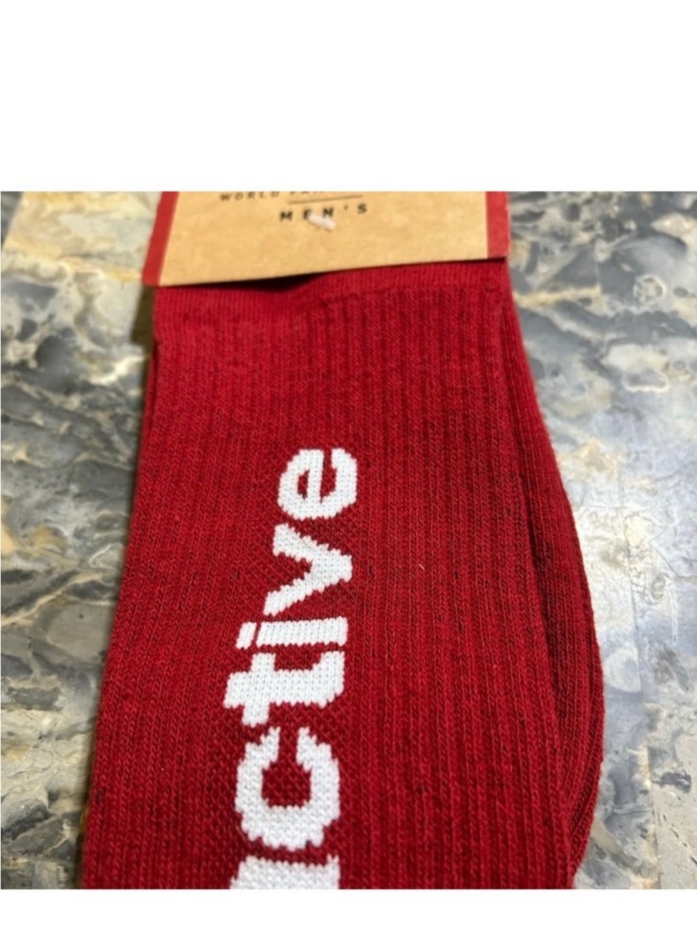 Active USA Maroon and White Logo Crew Socks - Picture 6 of 8